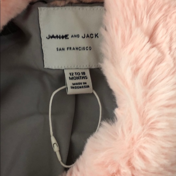 Janie and Jack Faux Fur Trim Belted Coat Gray Pink - Picture 10 of 11